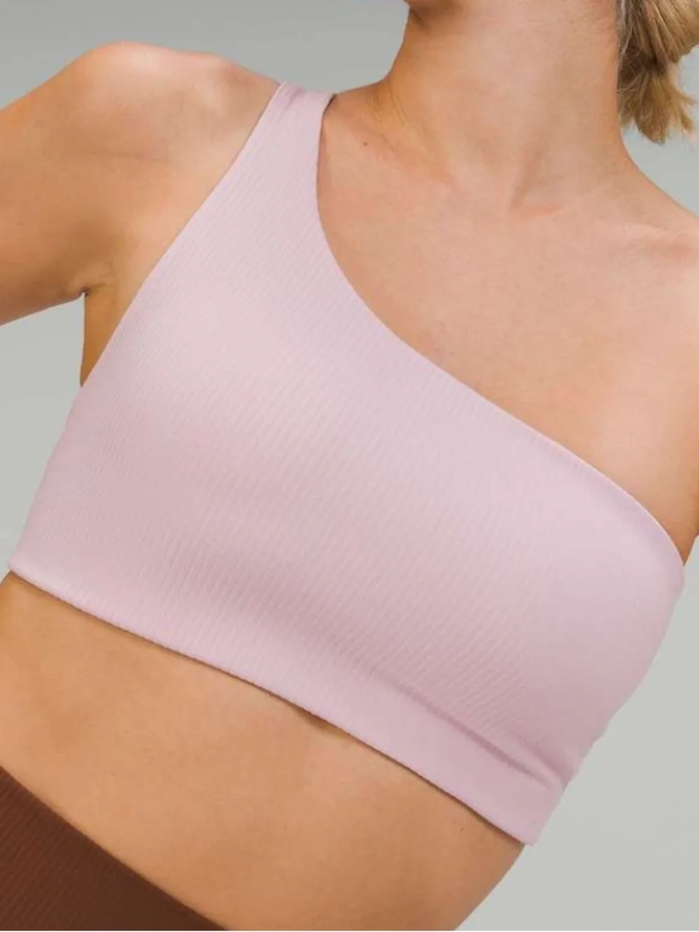 Lululemon Ribbed Nulu Asymmetrical Yoga Pink Bra